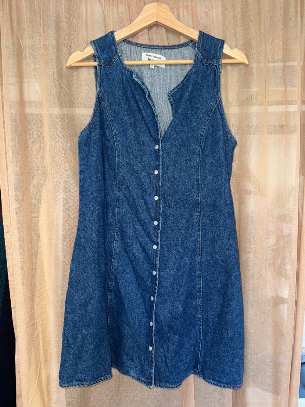 Reformation Jaime Denim Dress in Toluca (Size Small/Medium, 6-8)